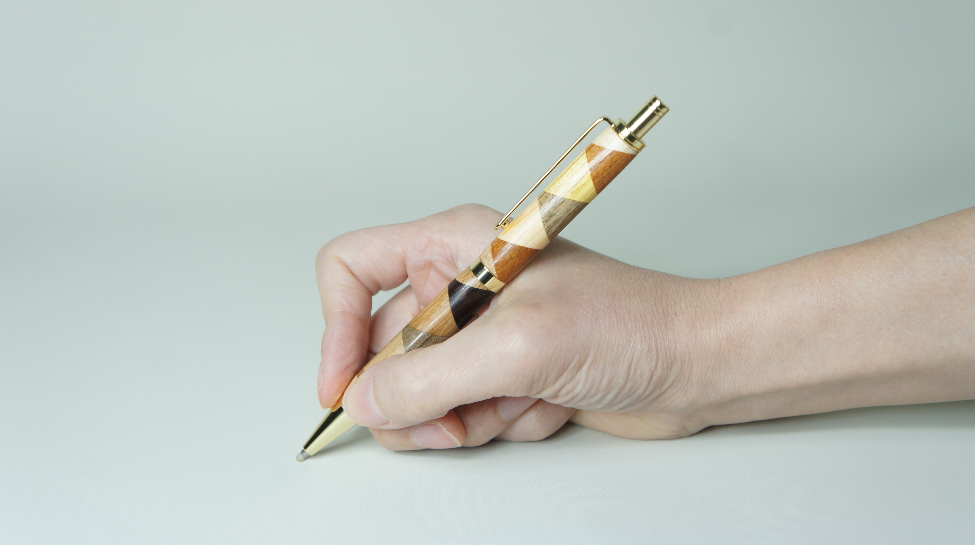 寄木のボールペンチェック・三角チェック（替え芯1本付）